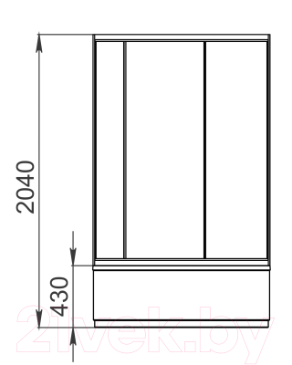 Душевая кабина Domani-Spa Simple 99 High Eco / DS01EcSm99HWCl00-V1.2 (белый/прозрачное стекло)