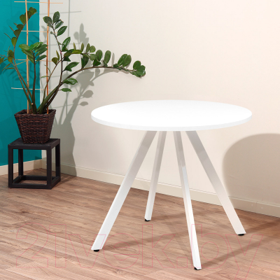 Обеденный стол Millwood Олесунн D1000 (белый/металл белый)