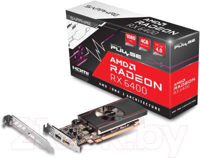 Видеокарта Sapphire Pulse Radeon RX6400 4GB GDDR6 (11315-01-20G)