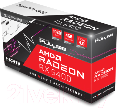 Видеокарта Sapphire Pulse Radeon RX6400 4GB GDDR6 (11315-01-20G)