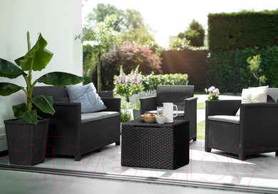 Комплект садовой мебели Keter Elodie 2 Seater / 253948 (графит)