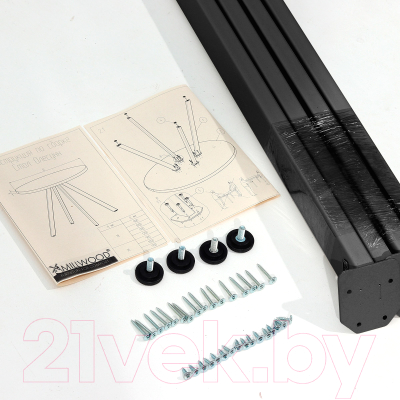 Обеденный стол Millwood Олесунн D900 18мм (дуб белый Craft/металл черный)