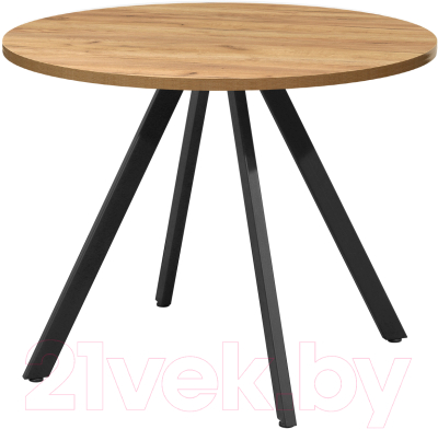 Обеденный стол Millwood Олесунн D900 18 мм (дуб золотой Craft/металл черный) - фото