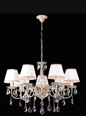 Люстра Евросвет Amelia 3637/7 (бело-золотой/прозрачный хрусталь)