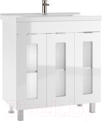 Тумба под умывальник Айсберг Миранда 80/Maria 80 Кристалл без ящика - фото