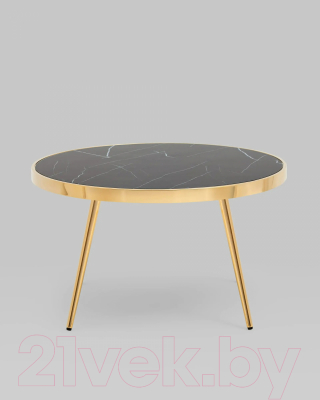 Журнальный столик Stool Group Гелиос 80x80 / ECT-134-TG (черный мрамор/сталь золото)