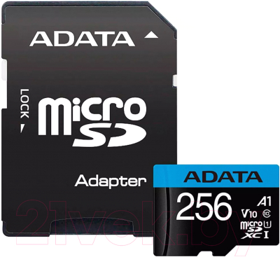 Карта памяти A-data microSDXC 256GB + адаптер (AUSDX256GUICL10A1-RA1) - фото