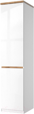 Шкаф-пенал Anrex Taurus 1DG (белый/дуб вотан) - фото