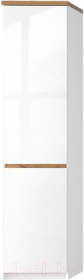 Шкаф-пенал Anrex Taurus 1DTL (белый/дуб вотан) - фото