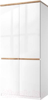 Шкаф Anrex Taurus 2DGH (белый/дуб вотан) - фото