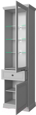 Шкаф с витриной Anrex Valencia 1V1D1S (серый)