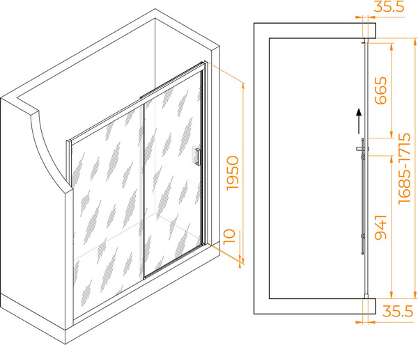 Душевая дверь RGW PA-017-B / 350801717-14