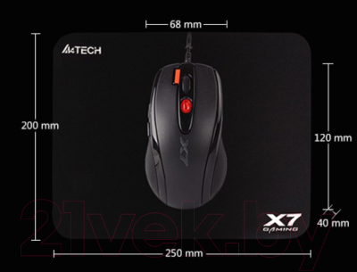 Мышь с ковриком A4Tech X-7120