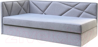 Кровать-тахта Tiolly Леон М-КР-80 с ПМ и нишей для белья угол левый - фото