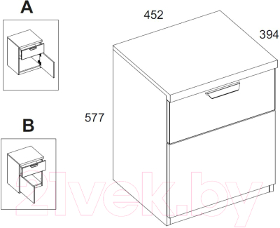 Тумба Anrex Modern 1D1S (персидский жемчуг/ирландский ликер)