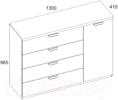 Тумба Anrex Modern 1D4S (персидский жемчуг/ирландский ликер)