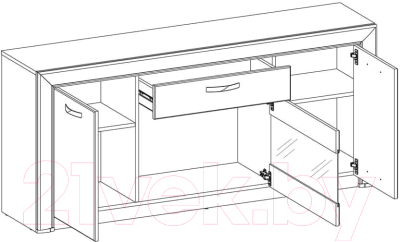 Тумба Anrex Olivia RTV 1V2D1S (вудлайн кремовый/дуб анкона)