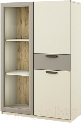 Шкаф с витриной Anrex Modern 1V2D1S (персидский жемчуг/игристый ликер) - фото