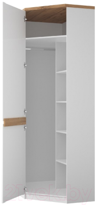 Шкаф Anrex Taurus 1DGL угловой (белый/дуб вотан)