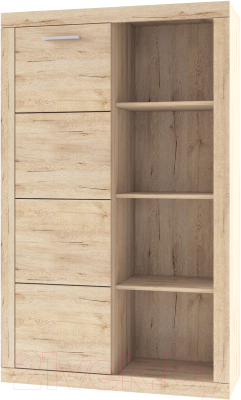 Стеллаж Anrex Oskar 1D комбинированный (дуб санремо/дуб бордо) - фото