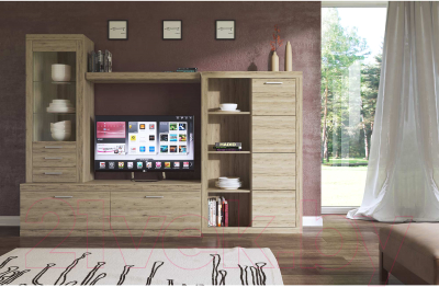 Стеллаж Anrex Oskar 1D комбинированный (дуб санремо/дуб бордо)