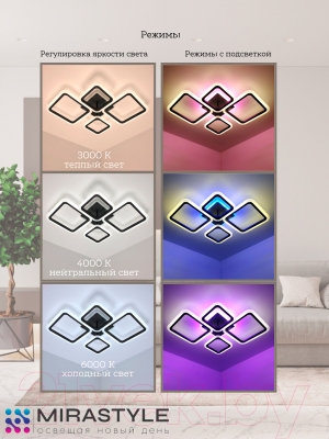 Люстра Mirastyle CF-16070/2+2 BK ML