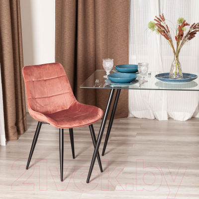 Стул Tetchair Abruzzo металл/вельвет (коралловый HLR 44/черный)