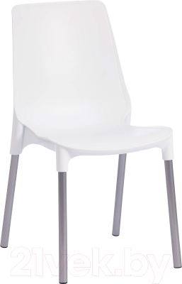 Стул Tetchair Genius (металл/пластик/белый/ножки хром) - фото