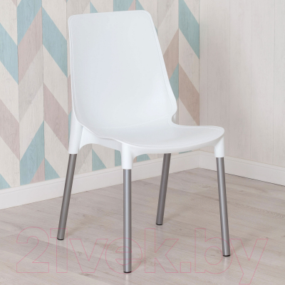 Стул Tetchair Genius (металл/пластик/белый/ножки хром)