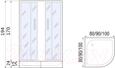 Душевой уголок RIVER Don 80/24 МТ