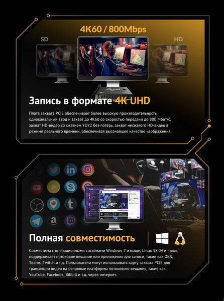 Устройство видеозахвата Avmatrix VC12-4K HDMI PCIE / 29982