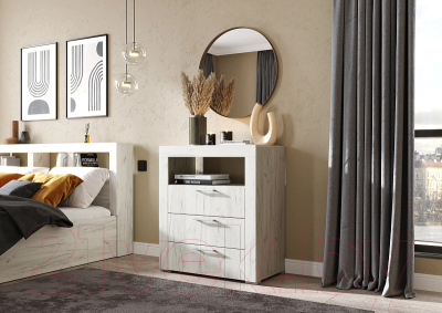 Комод Стендмебель Гранд К2 (дуб крафт белый)