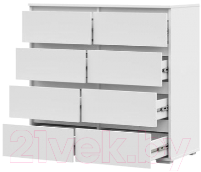 Комод Стендмебель Хелен КМ 04 8 ящиков (белый/белый)