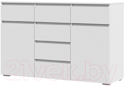 Тумба Стендмебель Хелен КМ 05 6 ящиков (белый/белый) - фото