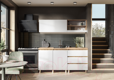 Кухонный гарнитур Стендмебель Хелен 1.7 (белый/дуб крафт золотой)