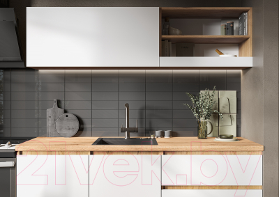 Кухонный гарнитур Стендмебель Хелен 1.7 (белый/дуб крафт золотой)