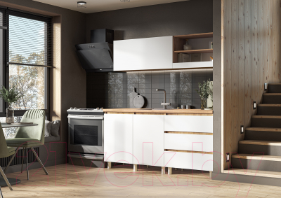 Кухонный гарнитур Стендмебель Хелен 1.7 (белый/дуб крафт золотой)