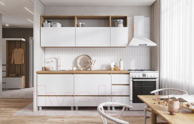 Кухонный гарнитур Стендмебель Хелен 2.0 (белый/дуб крафт золотой)