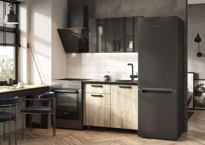 Кухонный гарнитур Стендмебель Эдинбург 1.0 (железный камень/дуб крафт серый)