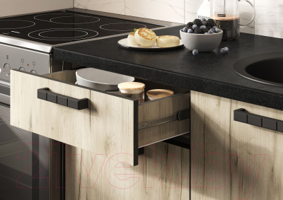 Кухонный гарнитур Стендмебель Эдинбург 1.0 (железный камень/дуб крафт серый)