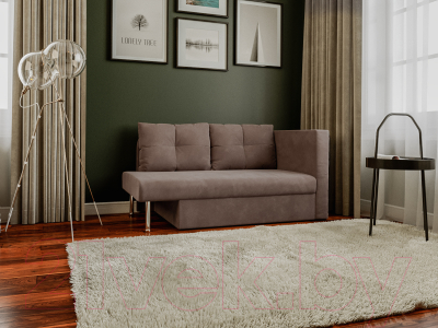 Тахта Mebel-Ars Алиса (бархат серо-шоколадный Star Velvet 60 Coffee)