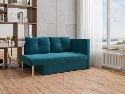 Тахта Mebel-Ars Алиса (бархат сине-зеленый Star Velvet 43 Black Green)