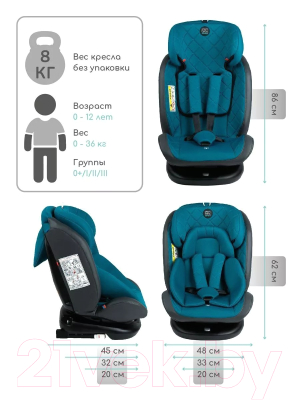 Автокресло Amarobaby Isofix / AMARO-2003-BrBi (бирюзовый)