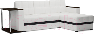 Диван угловой Mebel-Ars Атланта (экокожа белый) - фото