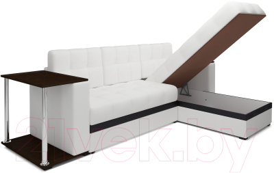 Диван угловой Mebel-Ars Атланта (экокожа белый)