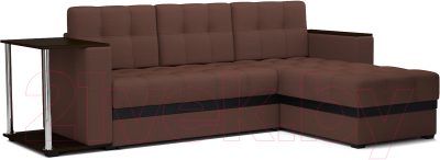 Диван угловой Mebel-Ars Атланта (рогожка шоколад) - фото