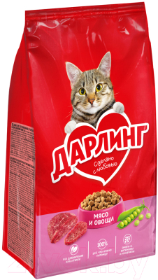 Сухой корм для кошек Дарлинг С мясом и овощами (1.75кг)