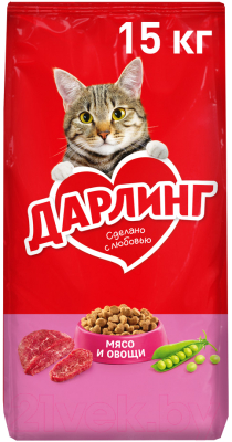 Сухой корм для кошек Дарлинг С мясом и овощами (15кг)