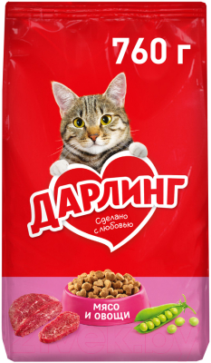 Сухой корм для кошек Дарлинг С мясом и овощами