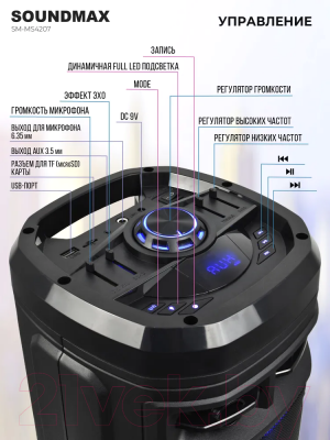 Портативная акустика SoundMax SM-MS4207 (черный)